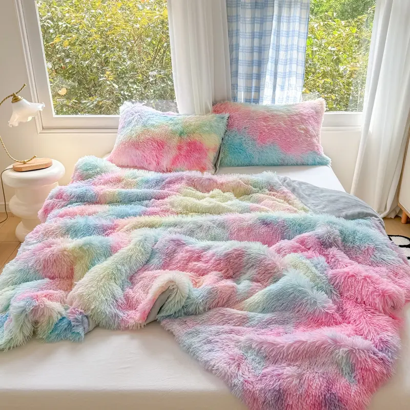 Faux Fur Blankets, Super Soft Fuzzy Fluffy Blanket, Warm Thick Sherpa Long Hair Shag Reversible Lightweight Cozy Throw for Bedroom Sofa Couch, Rainbow, Decorative Giftable Blankets, Soft Warming Blanket, Stylish Blanket