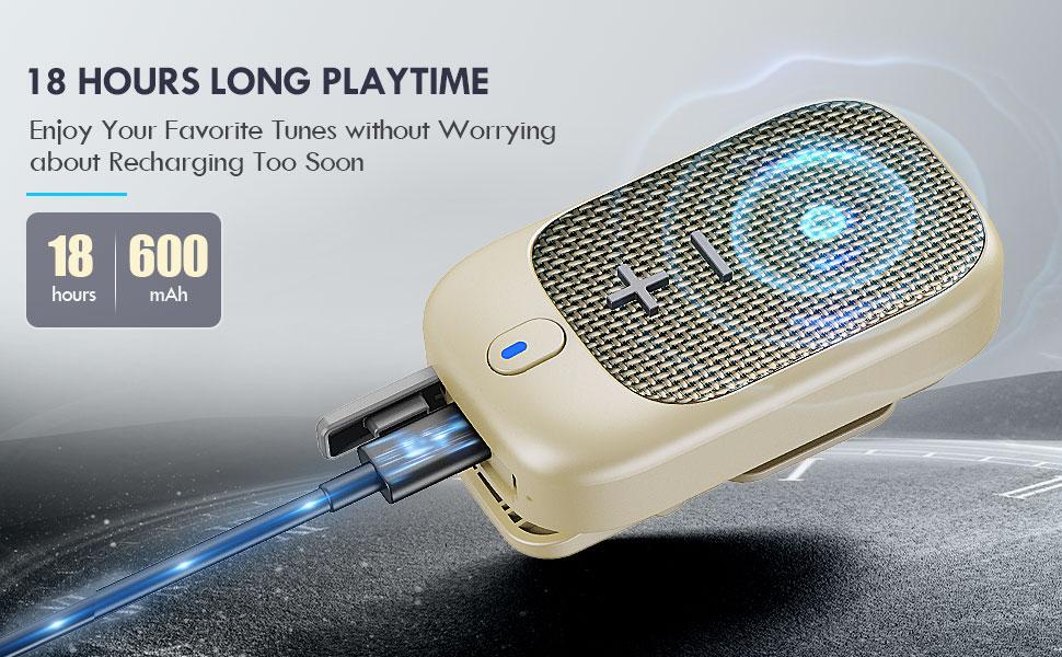 Wearable Bluetooth Speaker, IPX5 Water-Resistant Magnetic Clip-On Wireless Portable Mini Speaker, Built-in Mic for Hands-Free Music and Calls, Off White Audio Metal Compact Smartphone Wearable Bluetooth Speaker, IPX5 Water-Resistant Magnetic Clip-On Wireless Portable Mini Speaker, Built-in Mic for Hands-Free Music and Calls, Off White Audio Metal Compact Smartphone