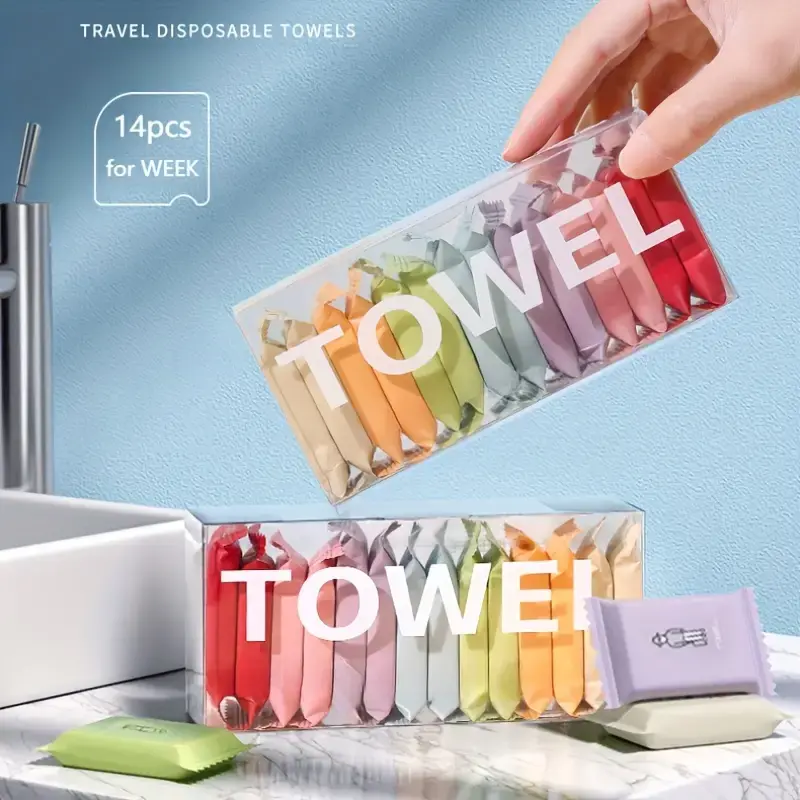 Compressed Disposable Towel 14pcs/Set, Great for Travel & Home Use