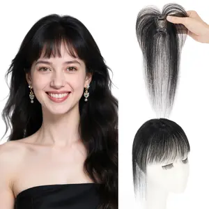SEGOHAIR Clip in 3D Air Bangs for Women Fake Bangs Curtain Bangs Ladies Human Hair Natural