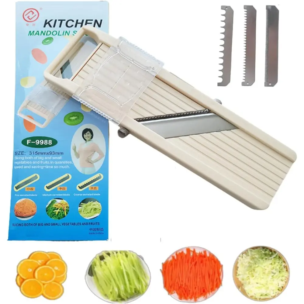 Handheld Japanese-Style Vegetable Mandoline Slicer - Chopper, Cutting, Detachable Blades, Multi-Function Mandolines for Cabbage, Cucumber, Carrots, Chopper Mandolines
