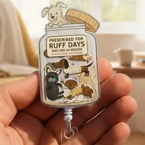 Funny Dog Nurse Badge Reel Prescribed for Ruff Days ID Holder