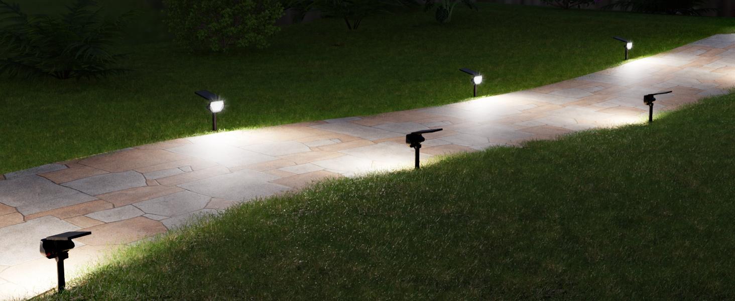 Lepro Outdoor Solar Spot Lights Waterproof for Flag Pole, Yard, Garden, Landscape, Backyard, Tree, Plants, Solar Powered Led Spotlight High Lumens