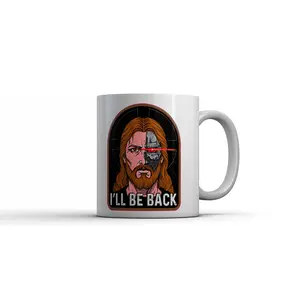 Ill Be Back Jesus Mug Funny Sarcastic Religious Graphic Novelty Coffee Cup - 11oz Funny Coffee Mugs Ceramic Printed Drinkware Cup