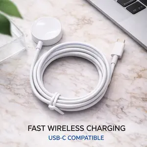 2025 Upgraded Magnetic Charging Cable for iWatch Series Ultra/10/9/8/7/6/SE/SE/5/4/3/2 with USB C Port, Compatible with Wireless Charging, Portable Design