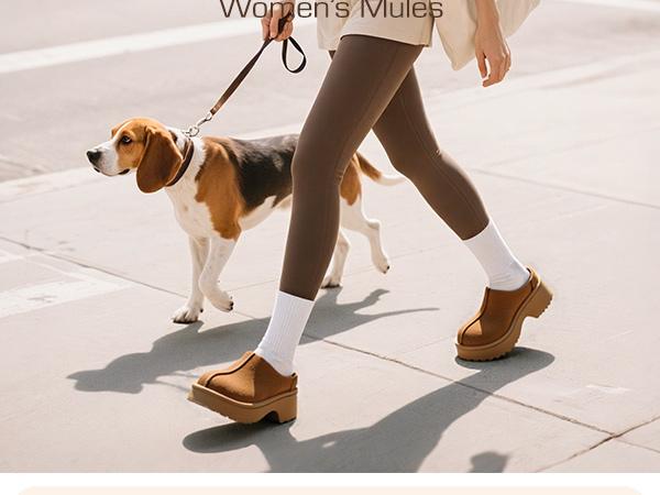 DREAM PAIRS Women's Platform Mules Clogs Faux Suede Slip on Memory Foam Lightweight Breathable Comfortable Closed Toe Slippers Shoes