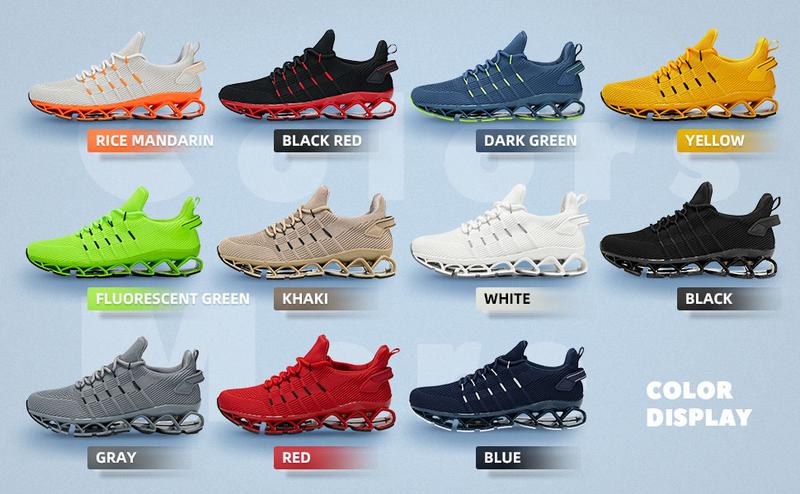 Mens Slip on Walking Running Shoes Blade Tennis Casual Fashion Sneakers Comfort Non Slip Work Sport Athletic Trainers Yellow Runner Training Boy Footwear Closed Bedroom Beige Orange