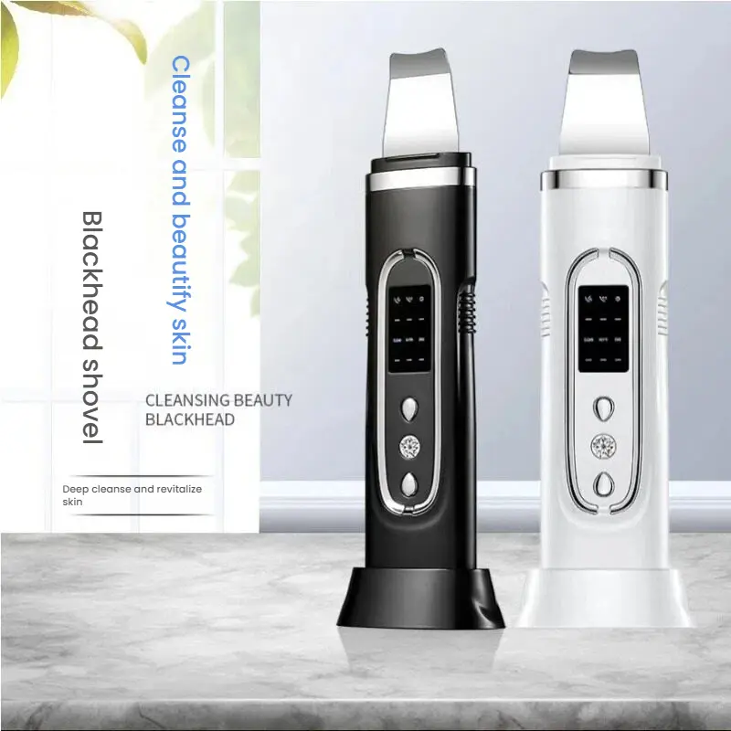 Unisex Handheld Rechargeable Ultrasonic EMS Facial Scrubber - Skin Spatula Pore Cleaner Self Care Product, Single Item for Deep Cleanse, Blackhead Removal, Acne Treatment, Skin Rejuvenation, Self Care Products, Handheld Tool