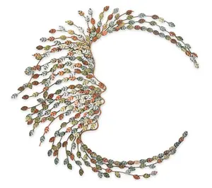 Evergreen Handcrafted Metal Willow Branch Moon Face Wall Art