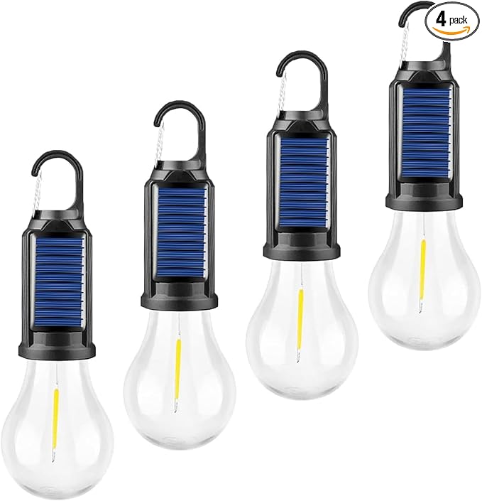 1/2/4 PCS Rechargeable Solar LED Light Bulbs with Waterproof Clip Hook, Solar Outdoor Lights, Portable Camping Gear for Hiking & Emergency Use 1/2/4 PCS Rechargeable Solar LED Light Bulbs with Waterproof Clip Hook, Solar Outdoor Lights, Portable Camping Gear for Hiking & Emergency Use