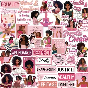 Black Girl Vision Board Stickers - Falueqg 50Pcs Black Women Stickers for Vision Board Supplies Kits, Motivational Inspirational Quote Decals, Planner Jounal Scrapbook Decals for Adults Teens Girls