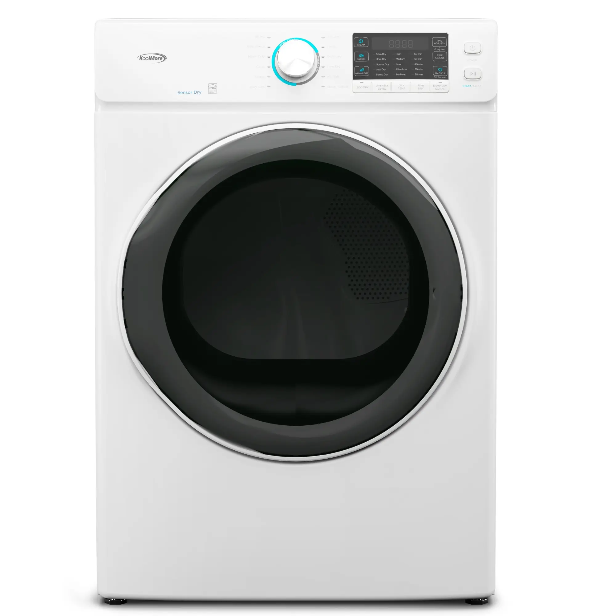 8 cu. ft. Large Capacity Stackable Vented Electric Front Load Dryer in White, 240V, FLD-8CWH.
