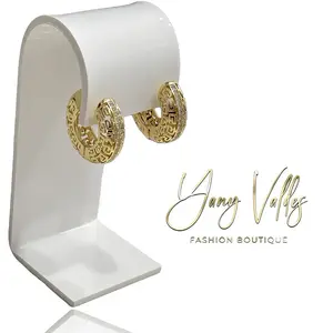 Aretes medianos#1225 para mujer para uso diario. Oro laminado