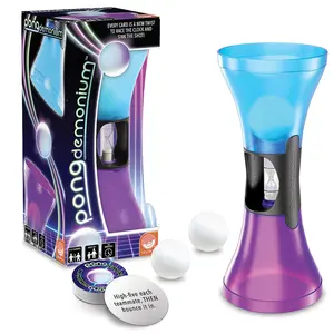 Pongdemonium by MindWare – Hilarious Fast-Paced Party Game with Bouncing Ball, Timer & Challenge Cards for Ages 8+