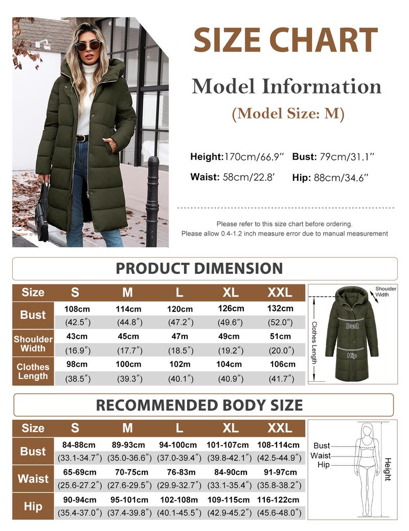 UMIPUBO Womens Winter Long Puffer Coats Down Thicken Warm Quilted Jacket Mid-Length with Side Zipper and Hood Outerwear