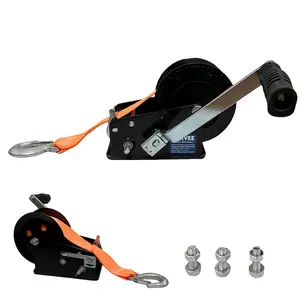 Garvee 3500lbs Heavy Duty Boat Trailer Winch with 33FT Strap, Dual-Speed 4:1/8:1 Gear Ratio, 2-Way Ratchet, Professional Hand Crank for Pulling Boat, Trailer, Truck, RV, ATV, Jet Ski