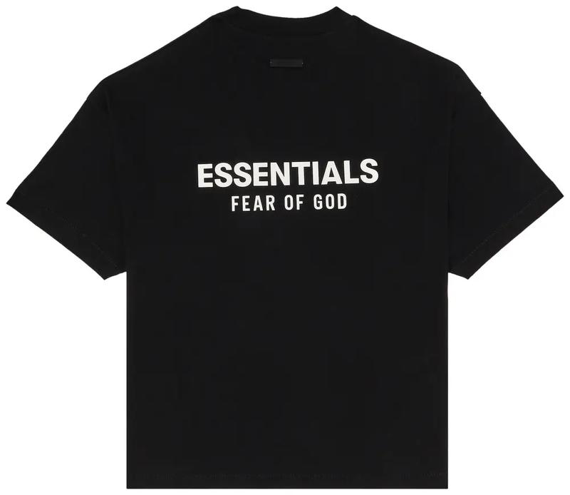 Fear of God Essentials Jersey Crewneck Tee 'Black' 125HO244360F K-1-04 - Short Sleeve, Street Style, Summer, Medium Length, Premium Cotton, FW23 Model