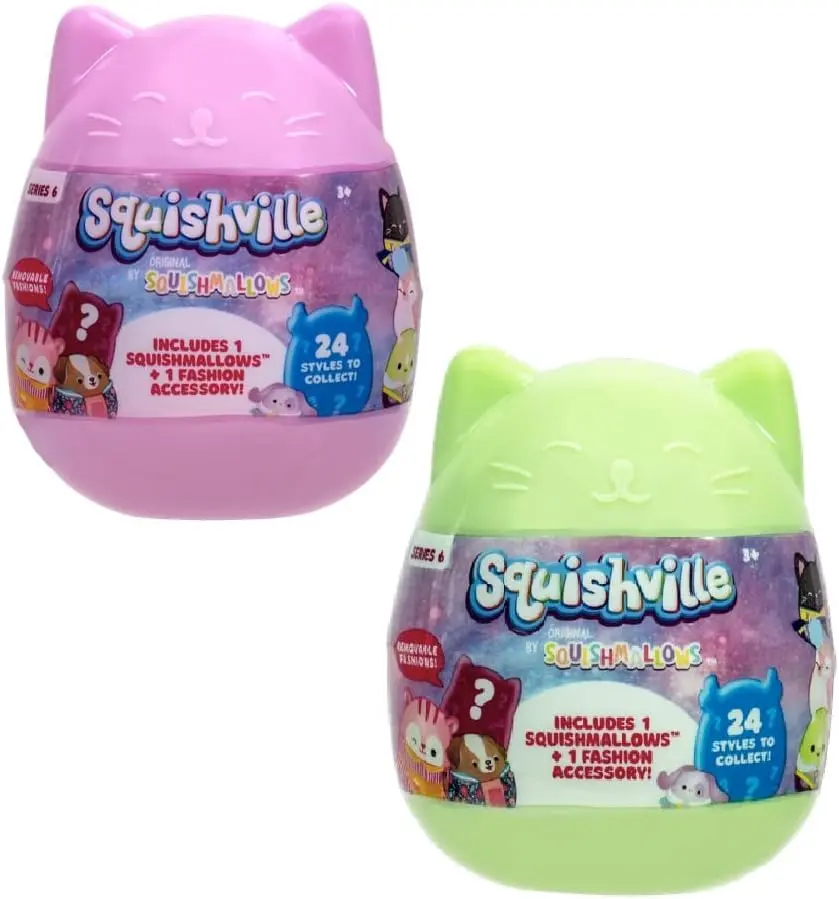 Squishmallows Squishville Series 3 Assorted 2-Pack Mini Plushies - 2 Mini Squishmallows, Compact Size, Surprise Styles, Surprise Accessories, Unisex Collecting Toys, Easter Gift, Playing