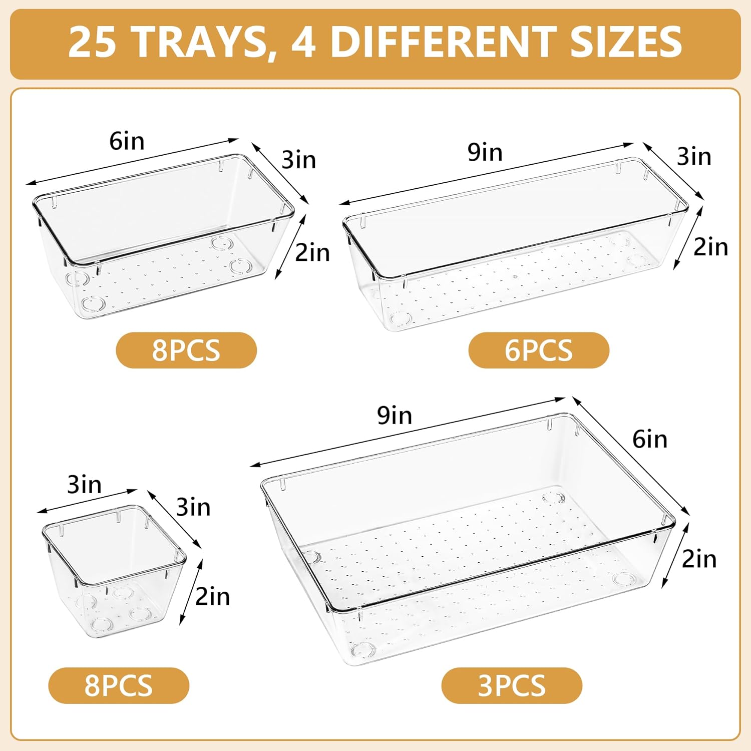 Clear Plastic Drawer Organizer Set – 25 PCS Stackable Storage Bins for Bathroom, Kitchen, Makeup, Office & Desk – Versatile Organizers for Home, Vanity & Bedroom Clear Plastic Drawer Organizer Set – 25 PCS Stackable Storage Bins for Bathroom, Kitchen, Makeup, Office & Desk – Versatile Organizers for Home, Vanity & Bedroom