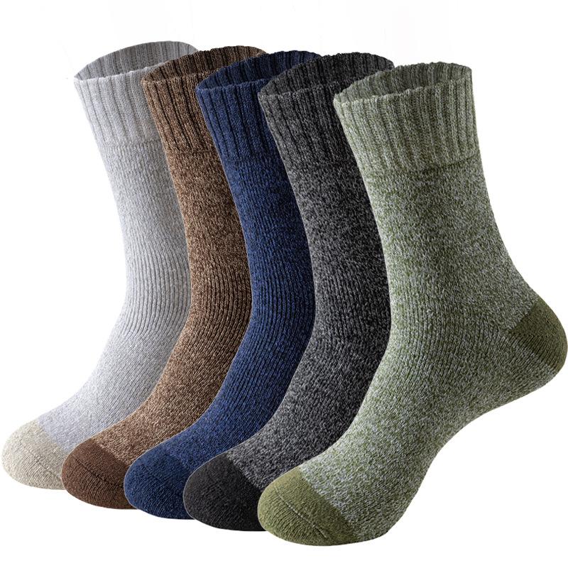5 Pairs Men's Mid-calf  Socks  Soft  Knit Round Toe Socks all seasons