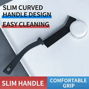 Slim Gap Cleaning Brush with Stiff Bristles for Deep Scrubbing in Door Tracks Window Gaps & Tile Edges Long Handle for Easy Reach Comfortable Grip