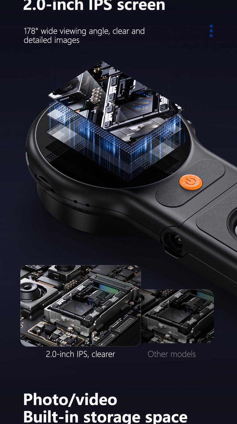 [2026 Upgrade] Mini Foldable Handheld Microscope ,Coin Magnifying Glass with 2" Screen - 500x Magnification USB Magnifier for Adults & Kids, 2MP Auto-Focus, Educational supplies Perfect Christmas & New Year Gift Idea