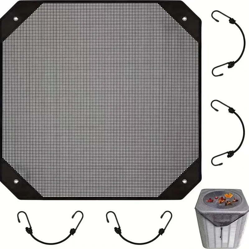 Durable Outdoor Air Conditioner Cover, Waterproof Windproof Dustproof Design, PVC Mesh Ventilation, Household AC Unit Protective Cover, AC Covers