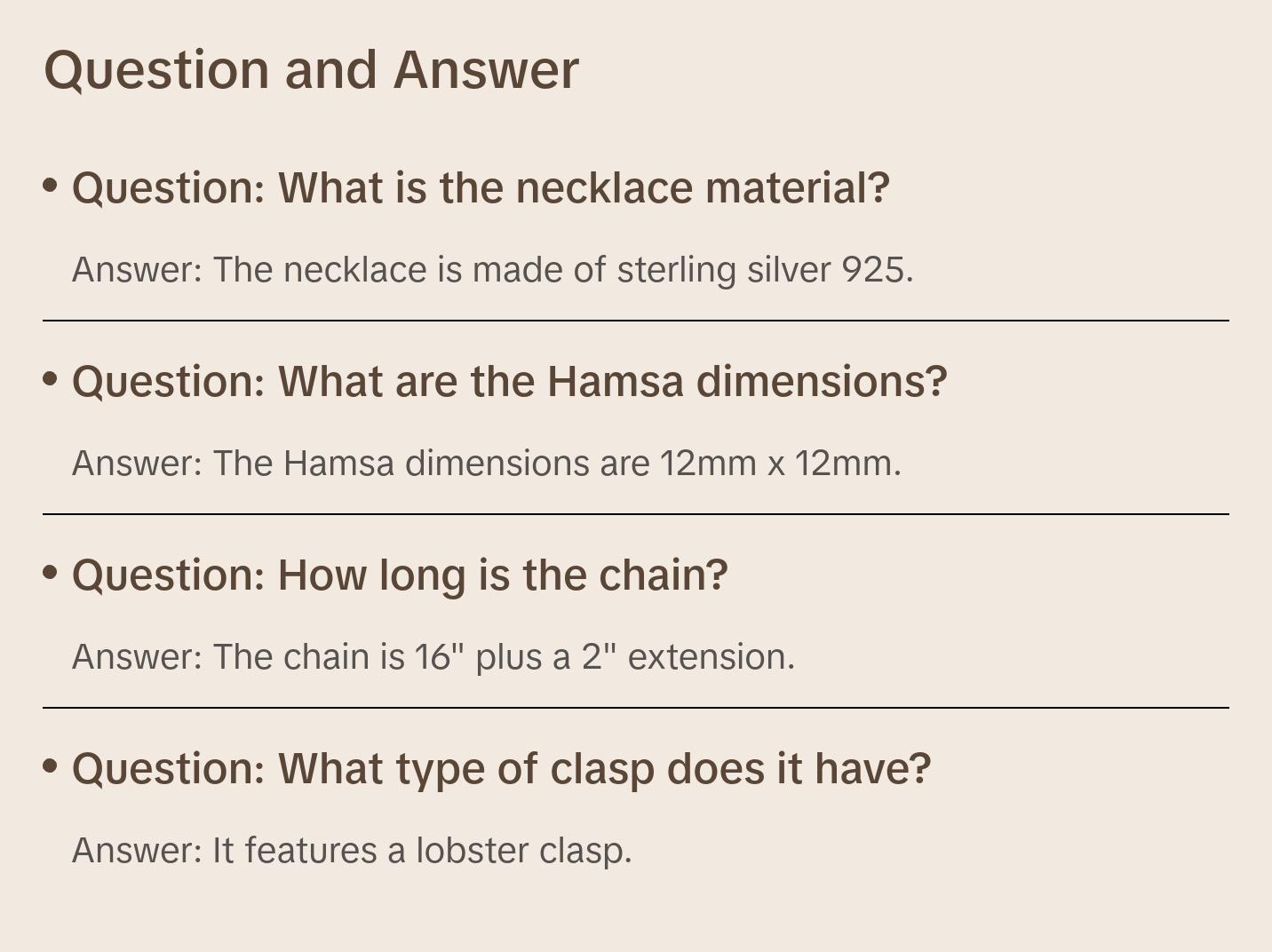 Sterling silver 925 Hamsa necklace