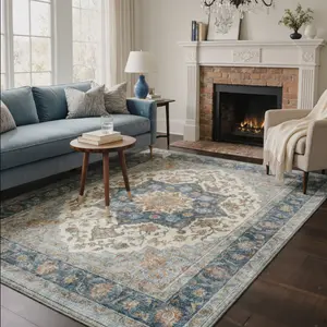 GENIMO Foldable Floral Rugs Boho Vintage Decor for Every Room Machine Washable, Non-Slip, Pet & Kid Friendly GENIMO Foldable Floral Rugs Boho Vintage Decor for Every Room Machine Washable, Non-Slip, Pet & Kid Friendly