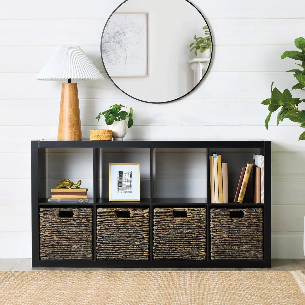 Better Homes & Gardens 8 Cube Storage Organizer, Solid Black