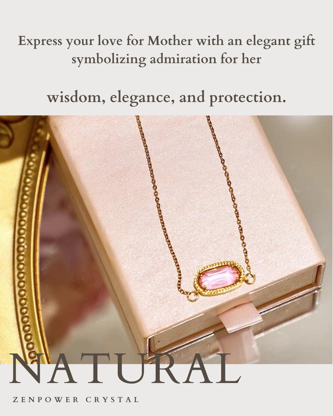 [Happy Mother's Day]Carnation Enchanted Amethyst Necklace, 14k plated gold and selected natural amethyst crystal