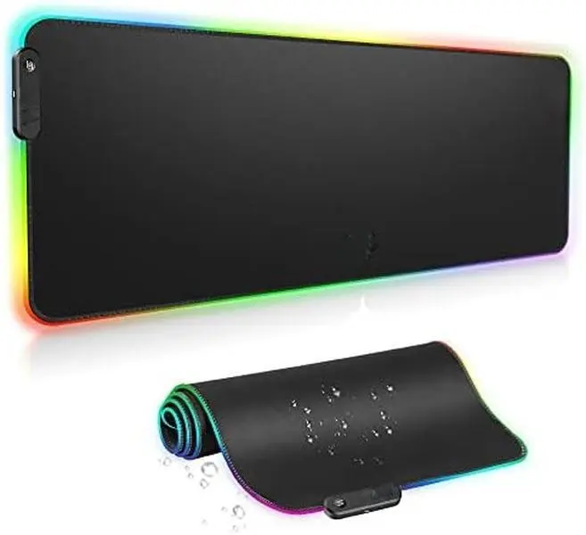 Extra Large RGB Gaming Mouse Pad-14 Light Modes, Extended Soft LED Mouse Pad, Anti-Slip Rubber Base, Computer Keyboard Mousepad Mat (31.5 x 12 Inch)