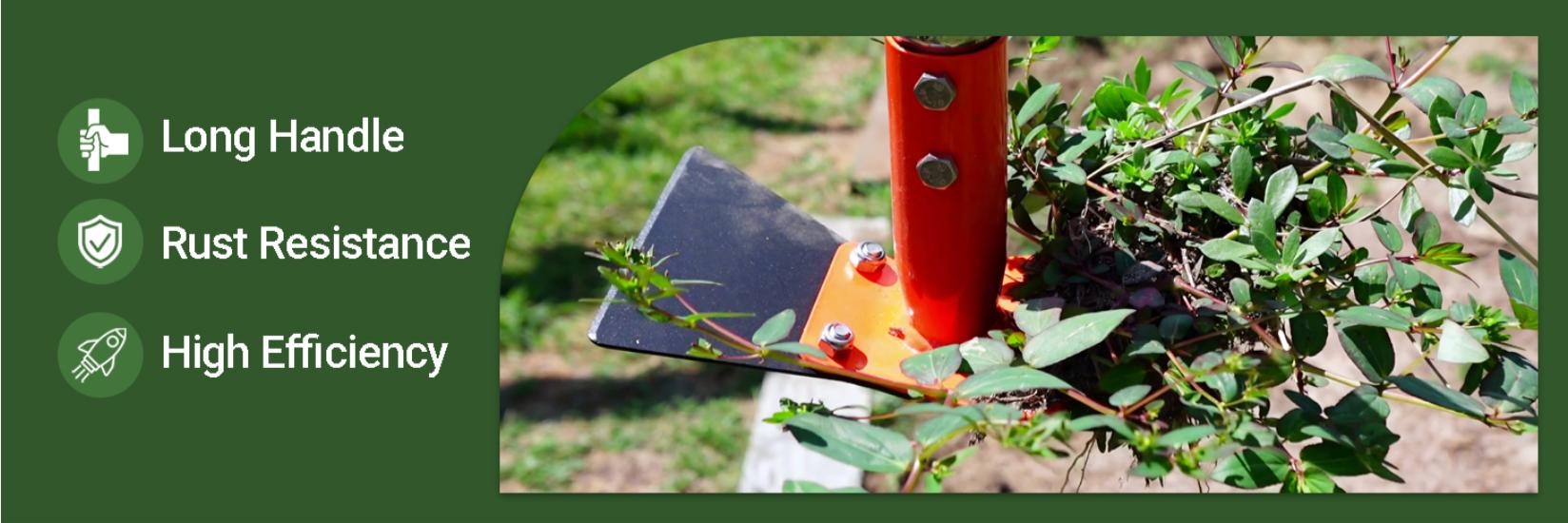 CKLT 2-in-1 Garden Hoe and Weed Puller Rake 60 Inch Adjustable Long Handle Weeding Tool with Dual Functionality for Efficient Gardening