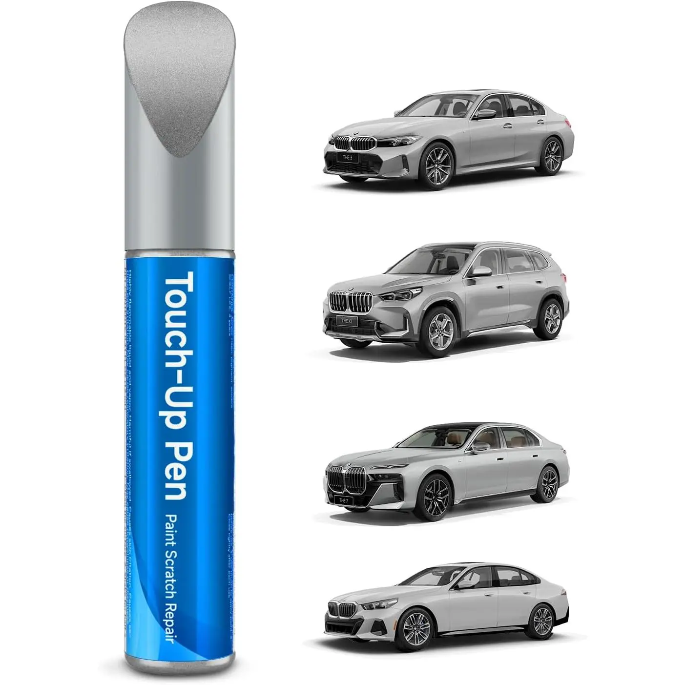 BMW Car Scratch Repair Touch Up Paint - Exact Match for 3/5 Series,X2/20 - Glacier Silver Metallic(A83), Black Sapphire Metallic(475), Brooklyn Gray Metallic(C4p), Titan Silver Metallic(354), Titan Silver Metallic (354) For 3/5 Series