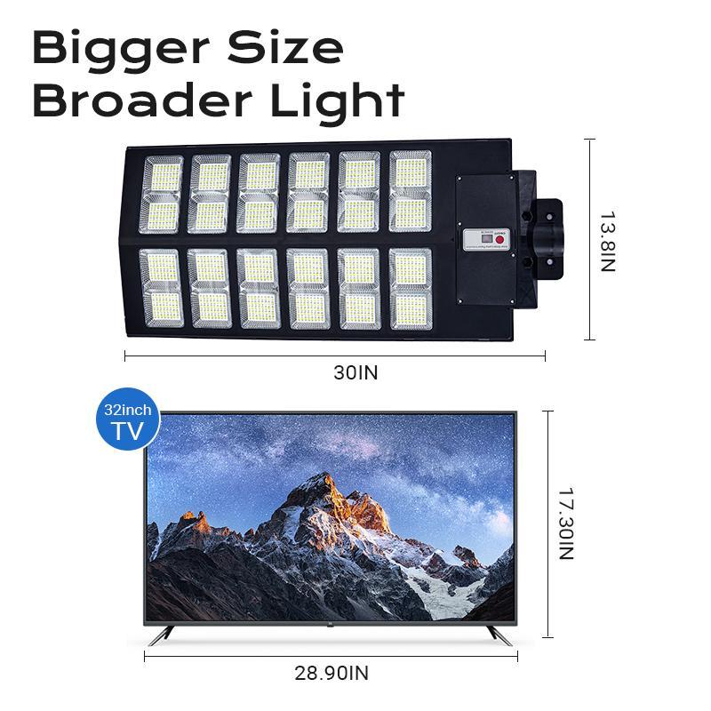 Solar Street Light Outdoor, Super Bright Flood Lamp, 3 Modes Motion Sensor Dimmable Security Light for Yard Garden Road Garage Parking Lot, Solar Lights Outdoor Wall/Pole Mounted with Remote, IP65 Waterproof