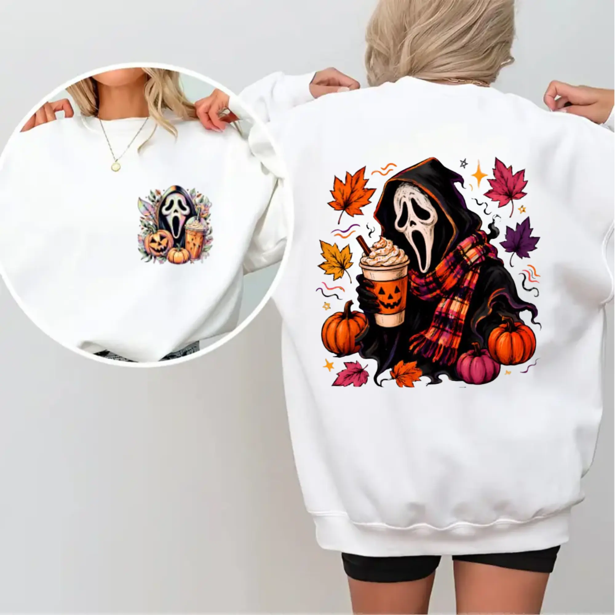 Unisex Cotton Oversized Graphic T-Shirt - Ribbed Collar, S/M Unisex Sizes, Classic Fit, Conscious Crafting, Cute Casual Halloween Horror Menswear Top
