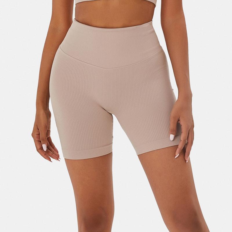 Women's 2PCS Solid Color High Waist Gym Shorts Biker Shouts Athletic Workout Shorts Yoga Gym Exercise Supportive Compression Leggings Biker Shorts