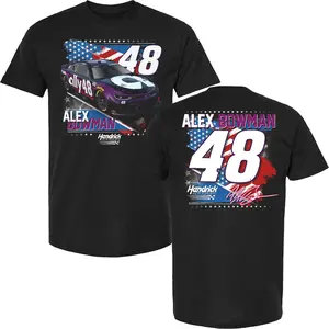 Alex Bowman Shirt, Alex Bowman #48 Ally Patriotic Flag Camaro Graphic Tee, Soft Cotton Blend, Unisex Fit for NASCAR & Bowman Fans, Perfect Gift for Cup Series Supporters