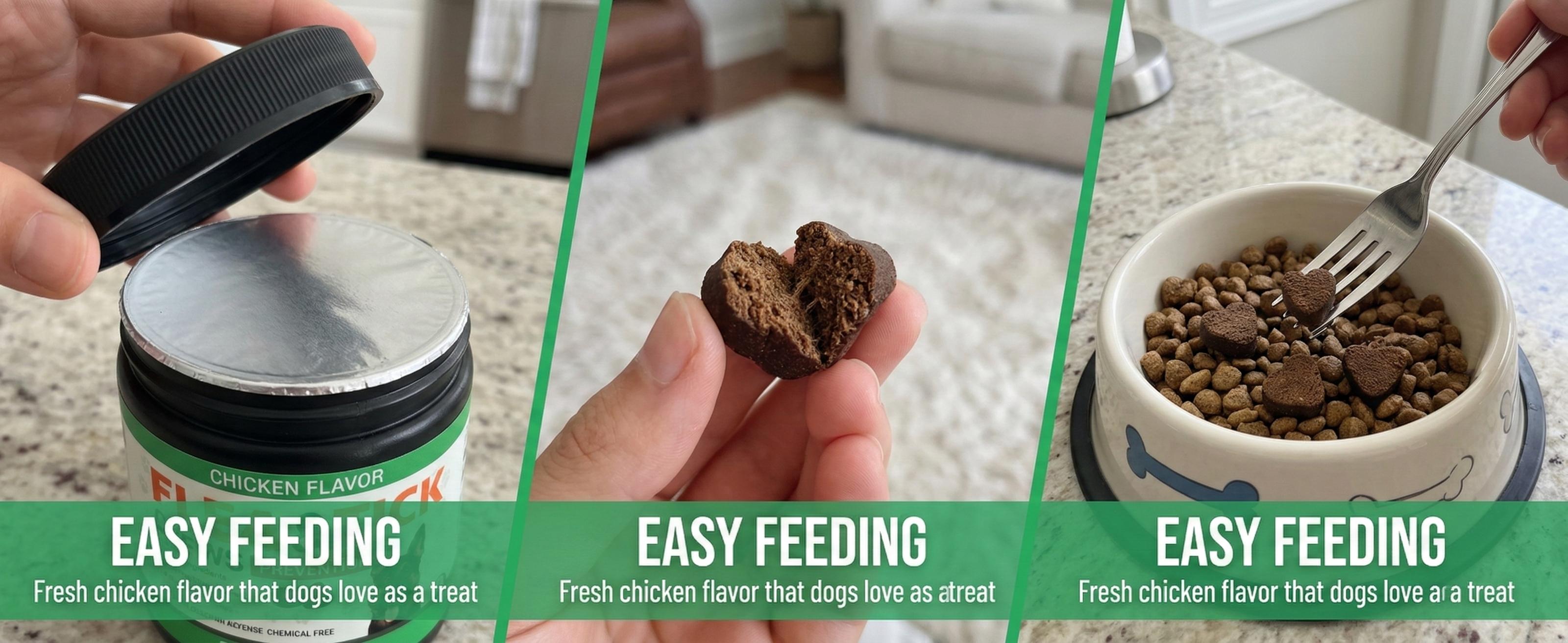 Dog Flea and Tick Prevention Chewable Tablets - Natural Flea and Tick Chewable Supplement - Oral for Dogs - Insect Repellent - All-Season Use - Suitable for All Breeds and Ages - 120 Soft Chewable Tablets