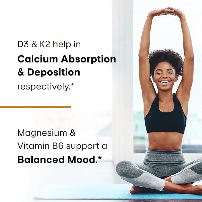 (Sandhus) Vitamin D3 K2 + Magnesium & Quercetin | 5000 IU D3 + 120mcg K2 | 60 Capsules | Immune, Energy, Bone + Muscle Support | For Men & Women