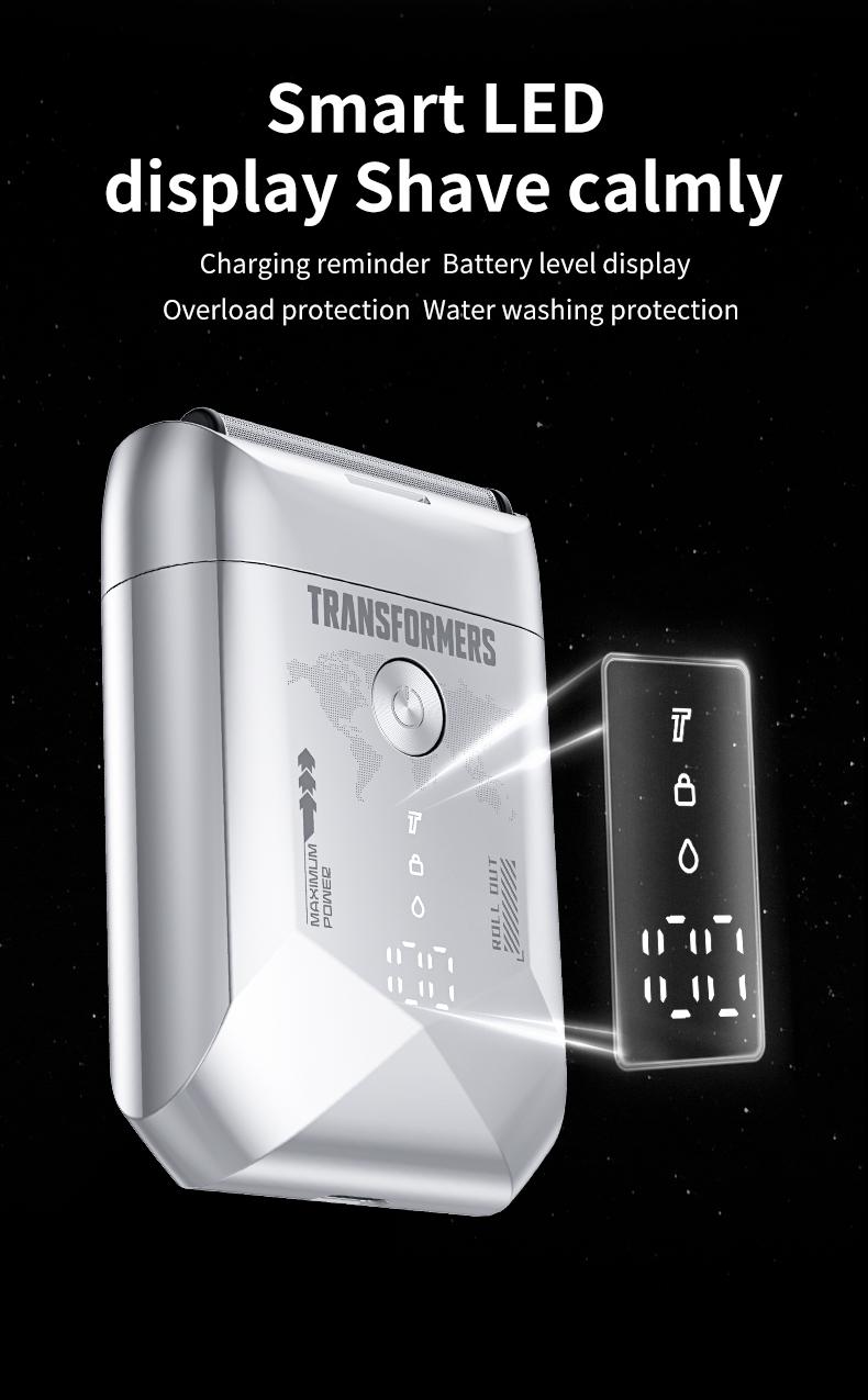Transformers L20 Foil Shaver, Smart LED Display Shave Calmly, Ultra-Thin Shaving Foil, IPX7 Waterproof, Long Battery Life, Portable, Ideal for Car and Travel, Perfect as a Gift