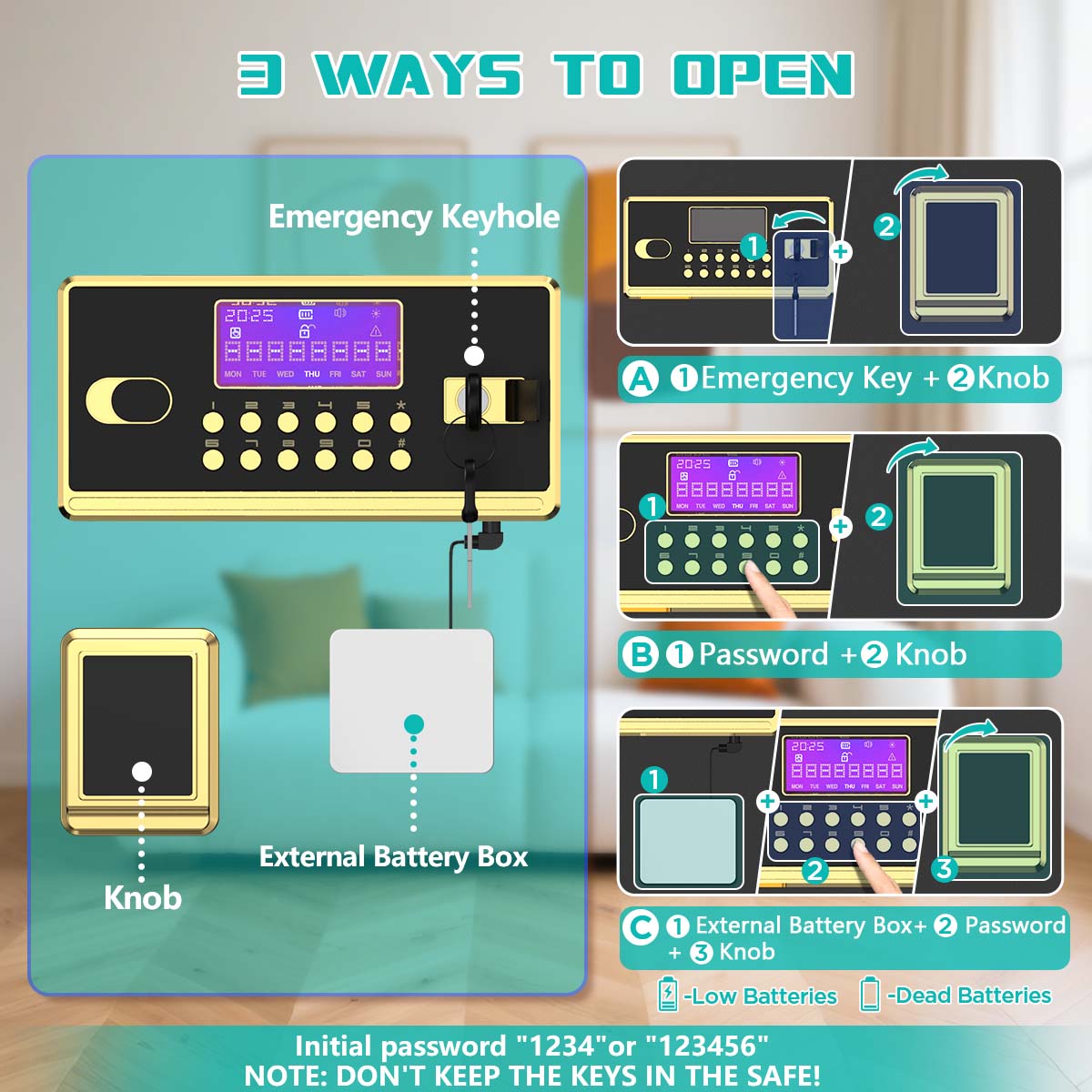 ACTIGER Home Security Safe Box: Large Digital Keypad Safe with Internal Locking Box for Jewelry & Cash, Fireproof Bag Included ACTIGER Home Security Safe Box: Large Digital Keypad Safe with Internal Locking Box for Jewelry & Cash, Fireproof Bag Included