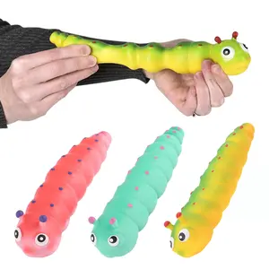 Caterpillar Stretchy Fidget Toy Sensory Caterpillar Squeeze Toy 3D Worm Slow Rising Toy for Kids Adults Stress Relief