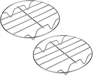 8 Inch Cooking Rack Round 304 Stainless Steel Cooling Racks Baking and Cooling Steaming Rack w Stand Cookware for Air Fryer Pressure Cooker Canning 2Pcs