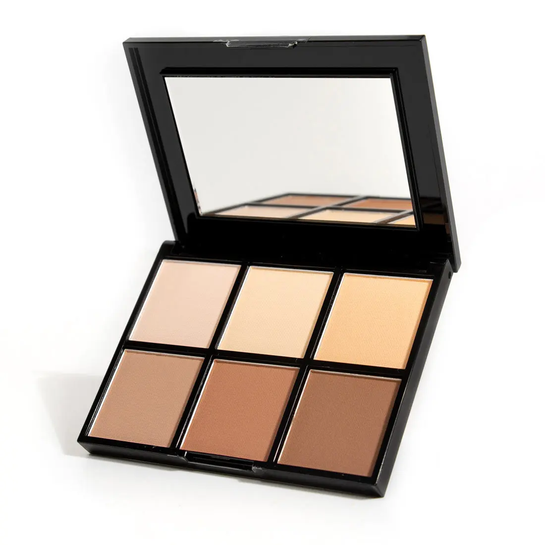 Palladio Definer Contour & Highlight Cosmetic Palette, 6 Blendable Satin Finish Shades with Coconut & Hyaluronic Infusion, Compact Powder with Mirror for Sculpting Facial Features & Achieving Smooth Radiant Skin, Nourishing, Makeup