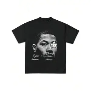 Derrick Rose Graphic Tee, Men's Round Neck Cotton Printed T-Shirt, Casual Daily, Summer, Gift