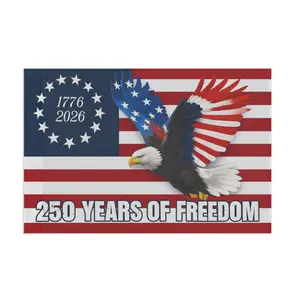 250 Years Freedom USA Flag, 1776–2026 Eagle Betsy Ross Grommet Flag, American History Patriotic Banner, Outdoor Wall Decor