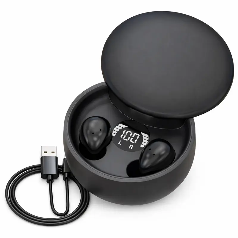 Mini Invisible Bluetooth 5.4 Earbuds Wireless Audio Stereo Headphones, HD Sound Noise Cancelling In-Ear Headset with Mic, for Gamer Stuff & Workout, Gaming Earbuds