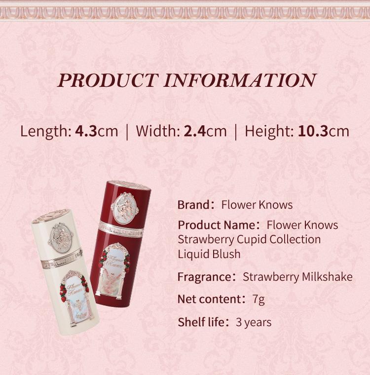 Flower Knows Strawberry Cupid Collection All Day Glow Liquid Blush, Hydrating, long-lasting, high pigment Cosmetic