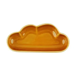 POLAATHOME Korean Style Mini Dipping Dish - Cute Ceramic Sauce Plate for Soy Sauce, Kimchi, Vinegar, Bread - 9.5x5.5cm